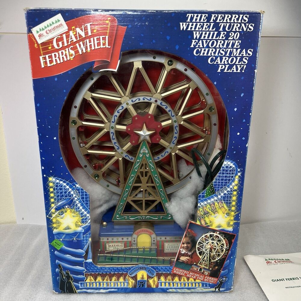WORKS Mr. Christmas 1994 Giant Ferris Wheel Lights Up & Musical 20 Carols W Box